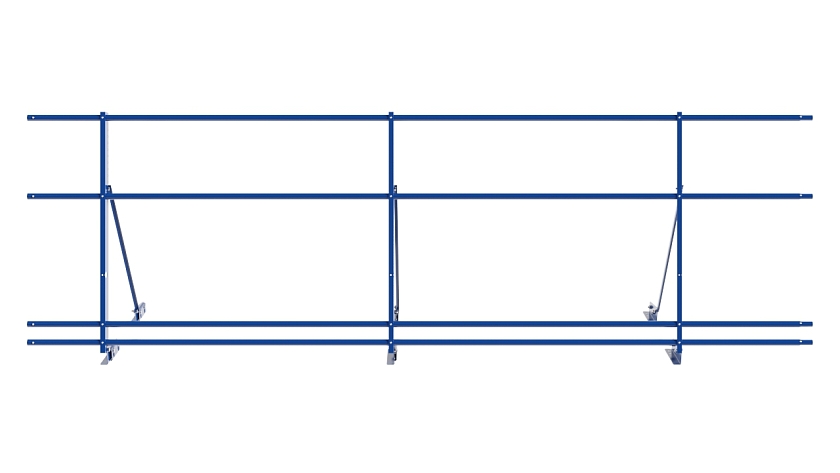 Ограждение кровельное NewLine H-90см, 3м, для фальц. кров., сигнально-синий (RAL 5005), с двумя доп. трубами