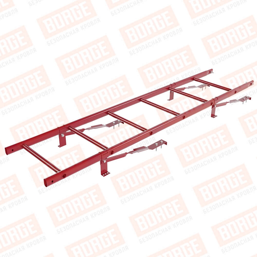 Комплект лестница кровельная BORGE 1,8м, для штучной черепицы, рубиново-красный (RAL 3003)