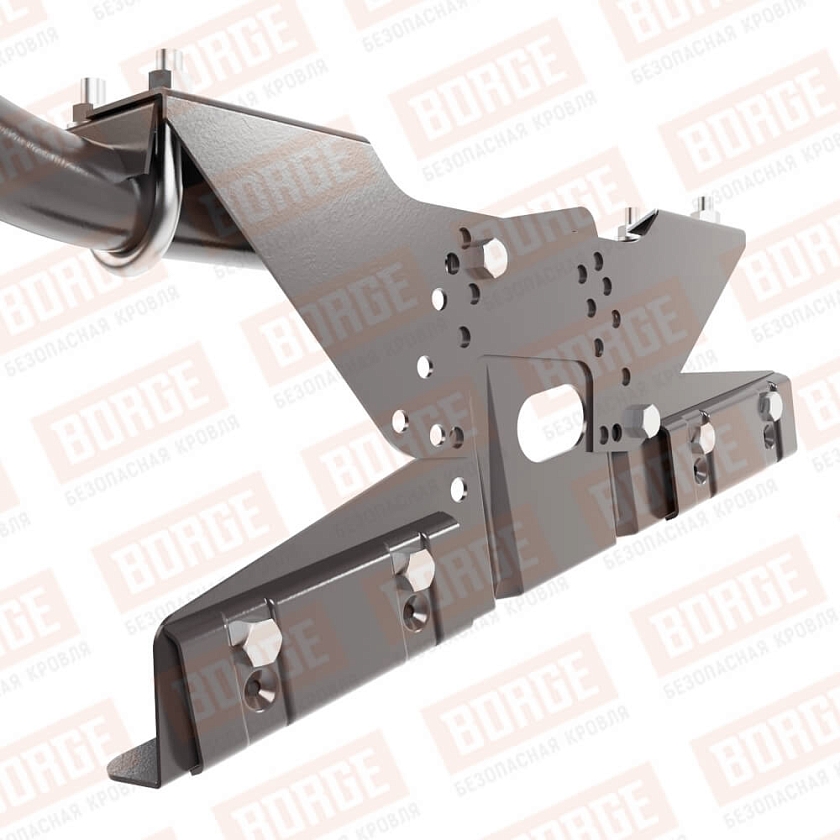 Ограждение кровельное BORGE H-90см, 3м, для фальцевой кровли, серо-коричневый (RR 32)