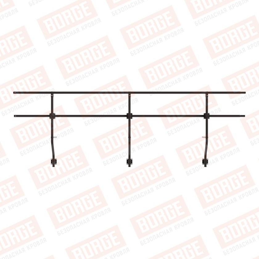 Ограждение парапетное BORGE H-60см, 3м, серо-коричневый (RAL 8019)