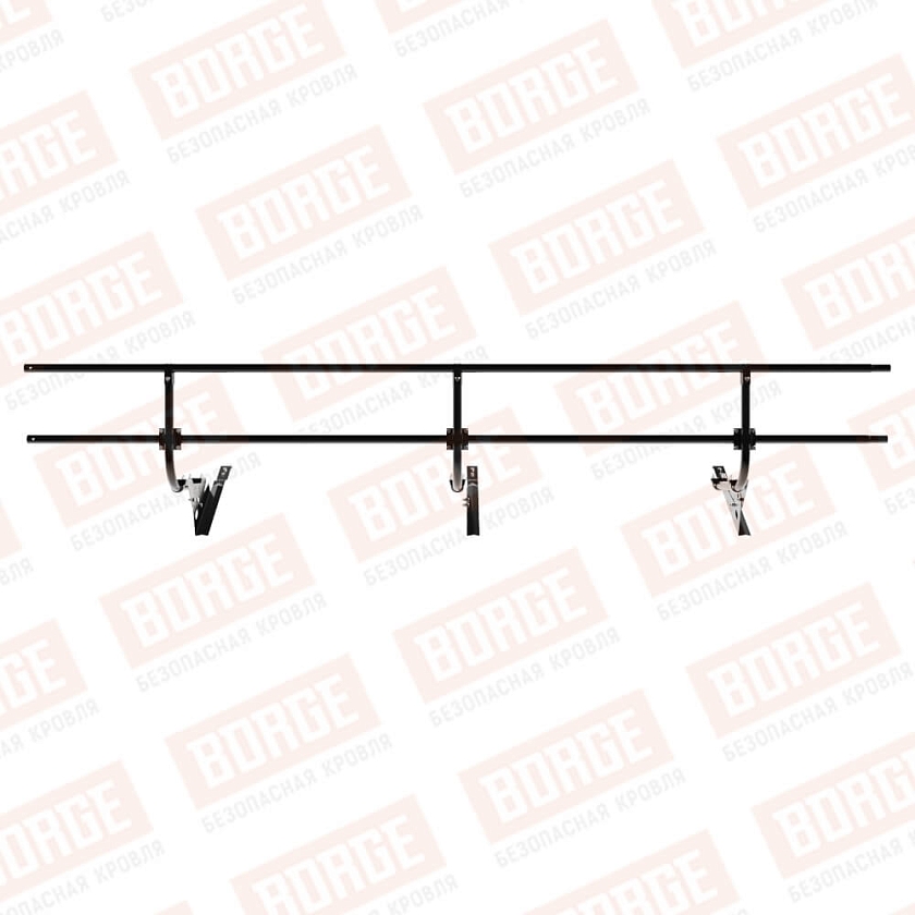Ограждение кровельное BORGE H-60см, 3м, для черепичной кровли, чёрный (RAL 9005)