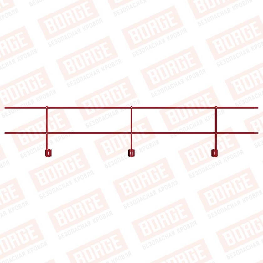 Ограждение парапетное NewLine H-60см, 3м, рубиново-красный (RAL 3003)