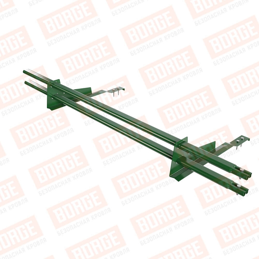 Снегозадержатель трубчатый BORGE 1,5м, 2 опоры, для черепичной кровли, лиственно-зеленый (RAL 6002)