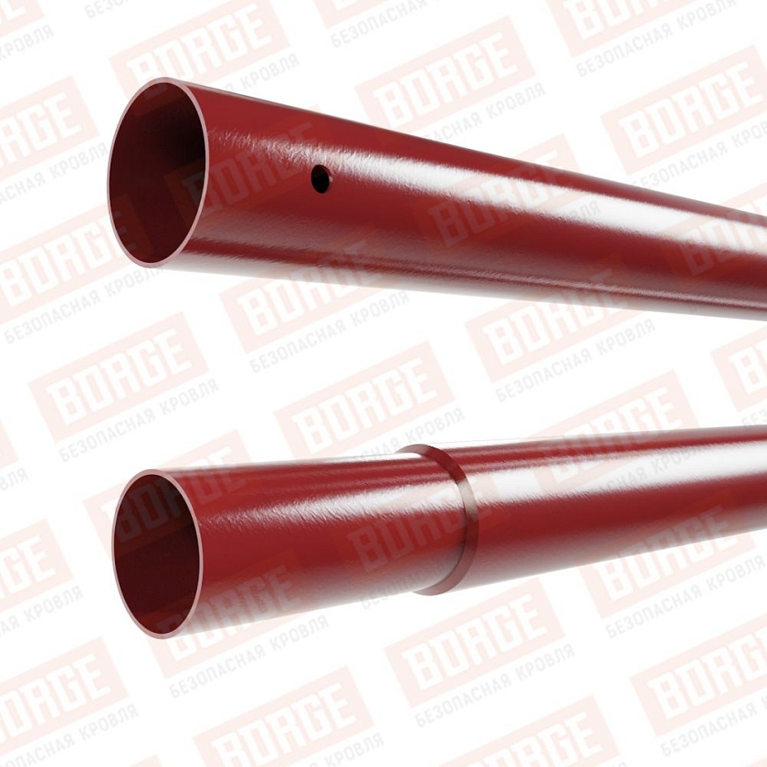 Труба Русский Рубеж D-25мм, 3м, оцинк., коричнево-красный (RAL 3011)