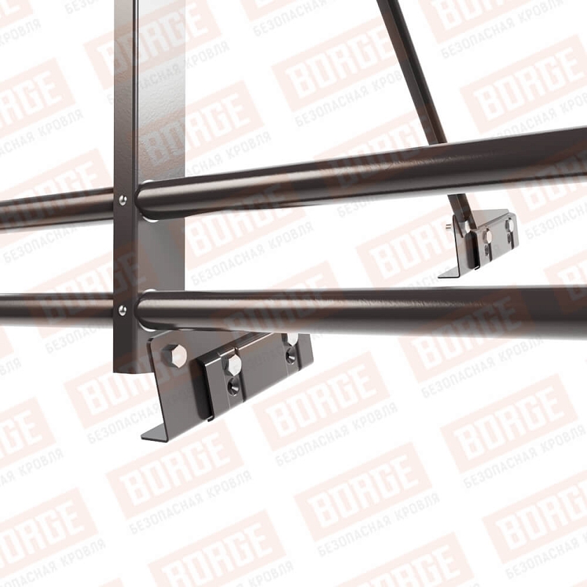 Ограждение декоративное NewLine H-120см, 3м, для фальц. кров., серо-коричневый (RAL 8019), с двумя доп. трубами