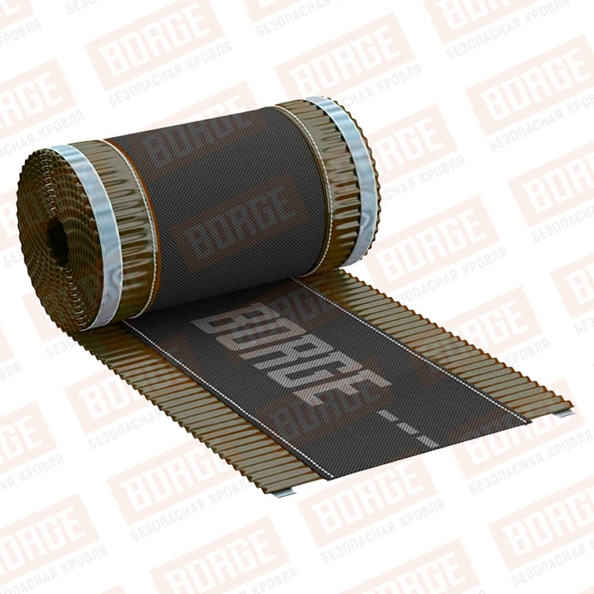 Лента коньковая BORGE 240мм*5м, коричневый шоколад (RAL 8017)