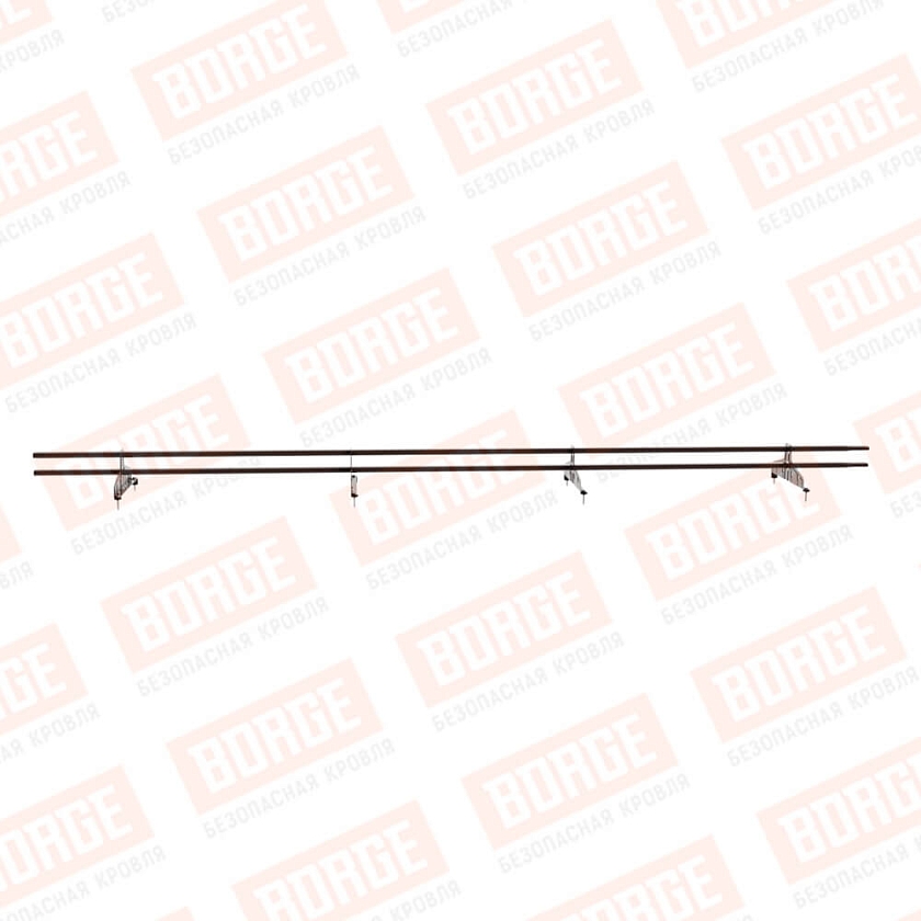 Снегозадержатель трубчатый Русский Рубеж 20х40мм, 3м, 4 опоры, окрашенный (NL-807)