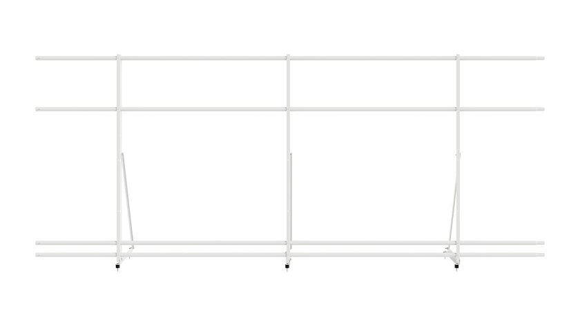 Ограждение кровельное NewLine H-120см, 3м, сигнально-белый (RAL 9003), с двумя доп. трубами