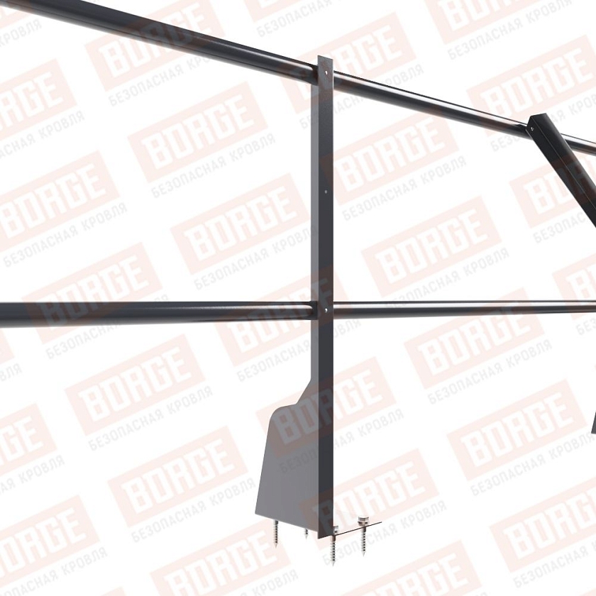 Ограждение плоских кровель Русский Рубеж Н-60, 3м, верхнее крепление, серый графит (RAL 7024)