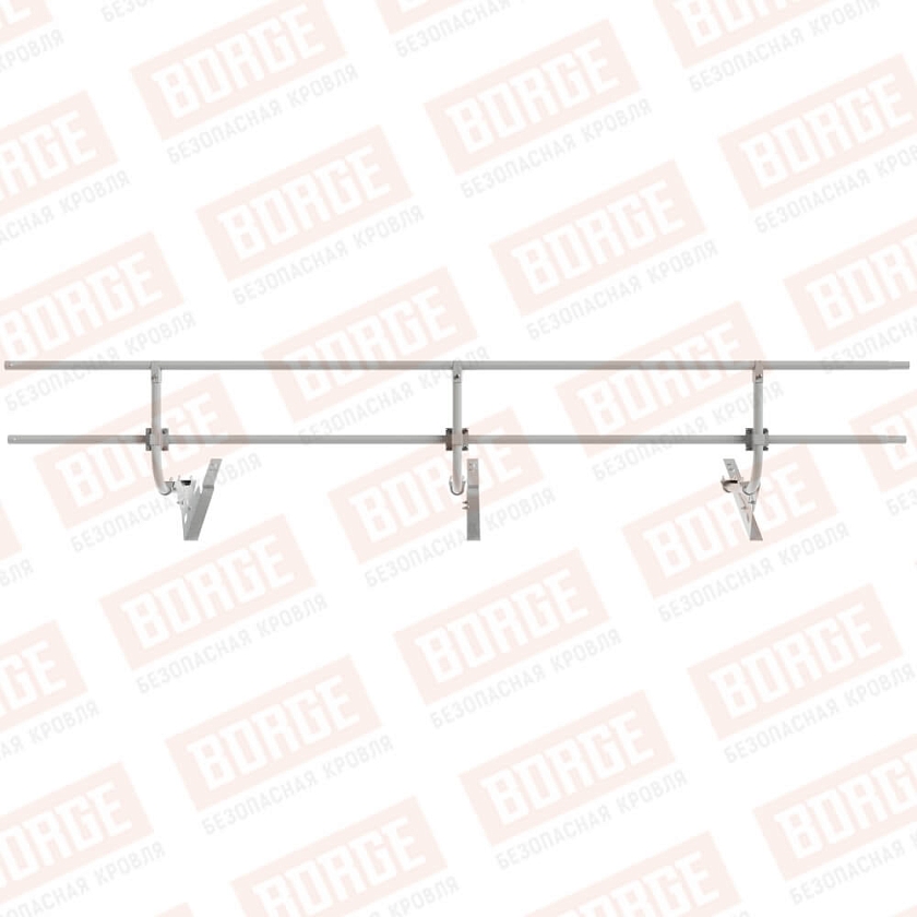 Ограждение кровельное BORGE H-60см, 3м, для композитной черепицы, бело-алюминиевый (RAL 9006)