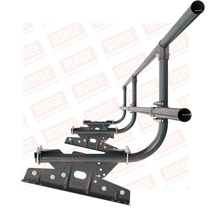 Ограждение кровельное BORGE H-60см, 3м, для фальцевой кровли, антрацитово-серый (RAL 7016)