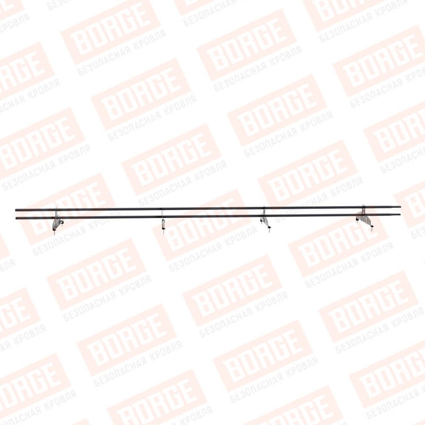 Снегозадержатель трубчатый Русский Рубеж 20х40мм, 3м, 4 опоры, серый графит (RAL 7024)