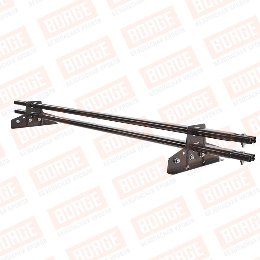 Снегозадержатель трубчатый BORGE 1,5м, 2 опоры, для фальцевой кровли, серо-коричневый (RR 32)