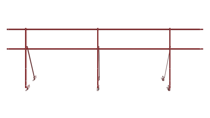 Ограждение кровельное NewLine H-90см, 3м, для фальцевой кровли, коричнево-красный (RAL 3011)