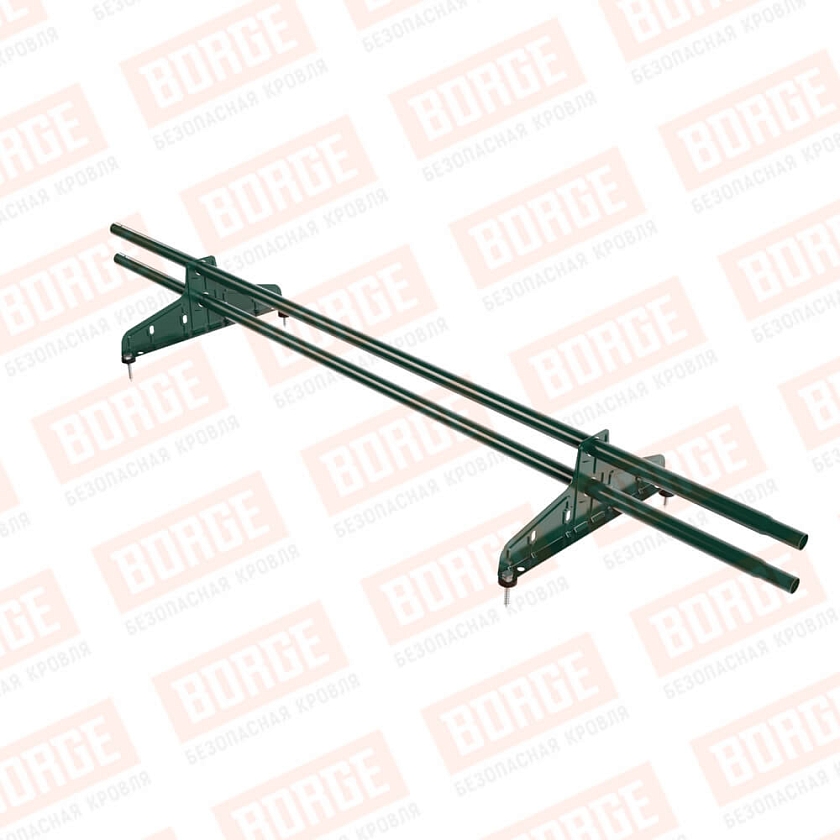 Снегозадержатель трубчатый Русский Рубеж D-25мм, 1,5м, 2 опоры, зеленый мох (RAL 6005)