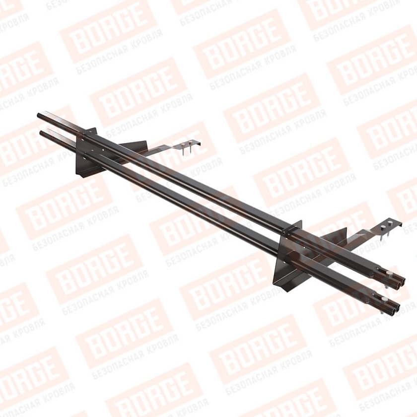 Снегозадержатель трубчатый BORGE 1,5м, 2 опоры, для черепичной кровли, серо-коричневый (RR 32)