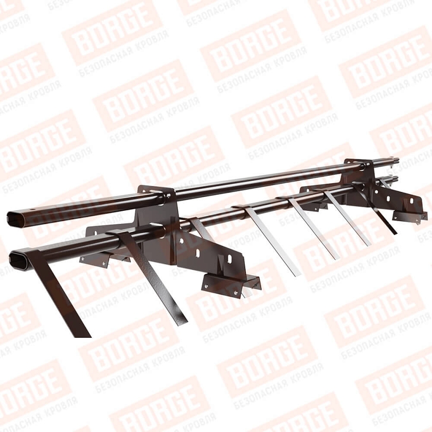 Снегозадержатель трубчатый BORGE 1,5м, 2 опоры, для профнастила Н-60, Н-75, окрашенный (NL-805)