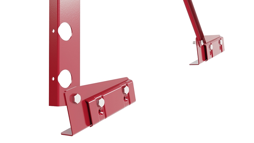 Ограждение кровельное NewLine H-120см, 3м, для фальцевой кровли, рубиново-красный (RAL 3003)