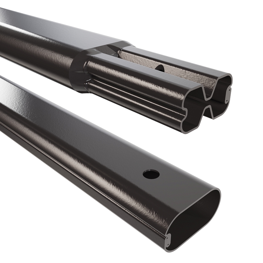 Труба снегозадержателя Русский Рубеж 45х25х3000, серо-коричневый (RR 32)