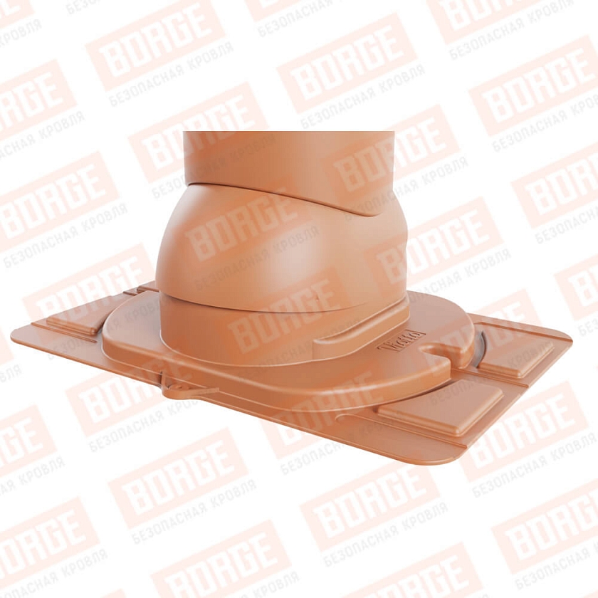 Роторная вентиляция Viotto с универсальным проходным элементом, d-125мм, утепленная, терракотовый (RAL 8004)