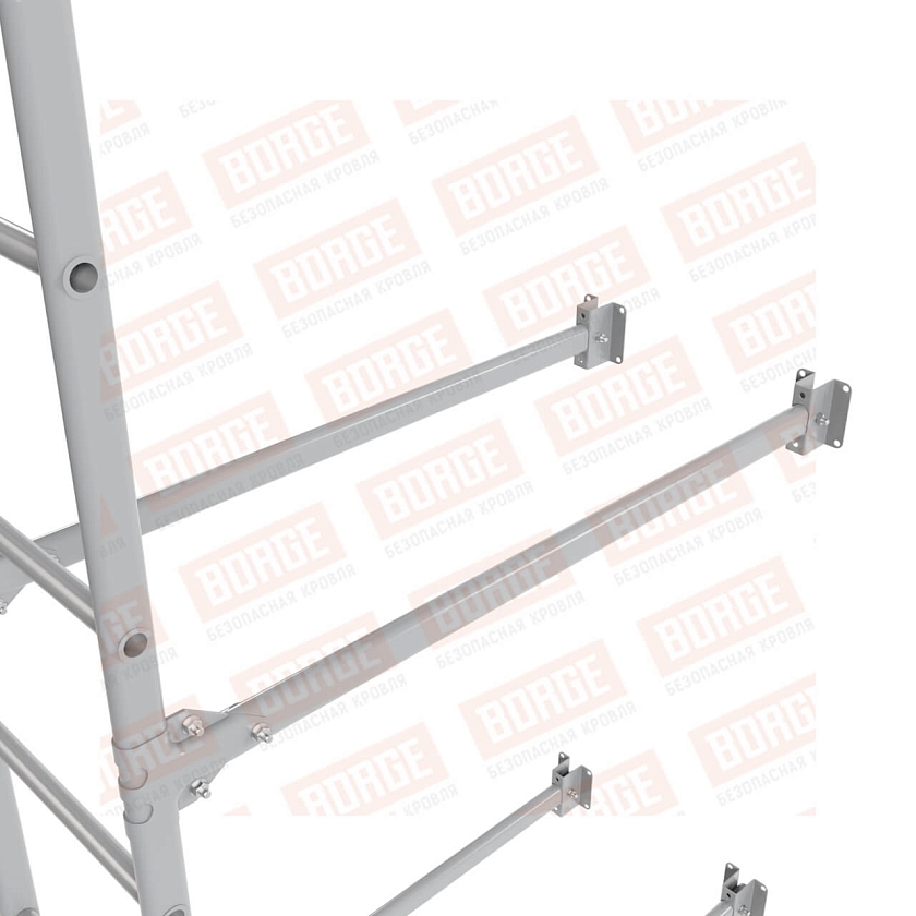 Комплект лестница фасадная BORGE (нижняя секция), 1,8м, сигнально-серый (RAL 7004)