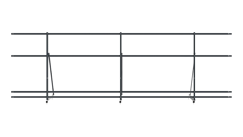 Ограждение кровельное NewLine H-90см, 3м, антрацитово-серый (RAL 7016), с двумя доп. трубами