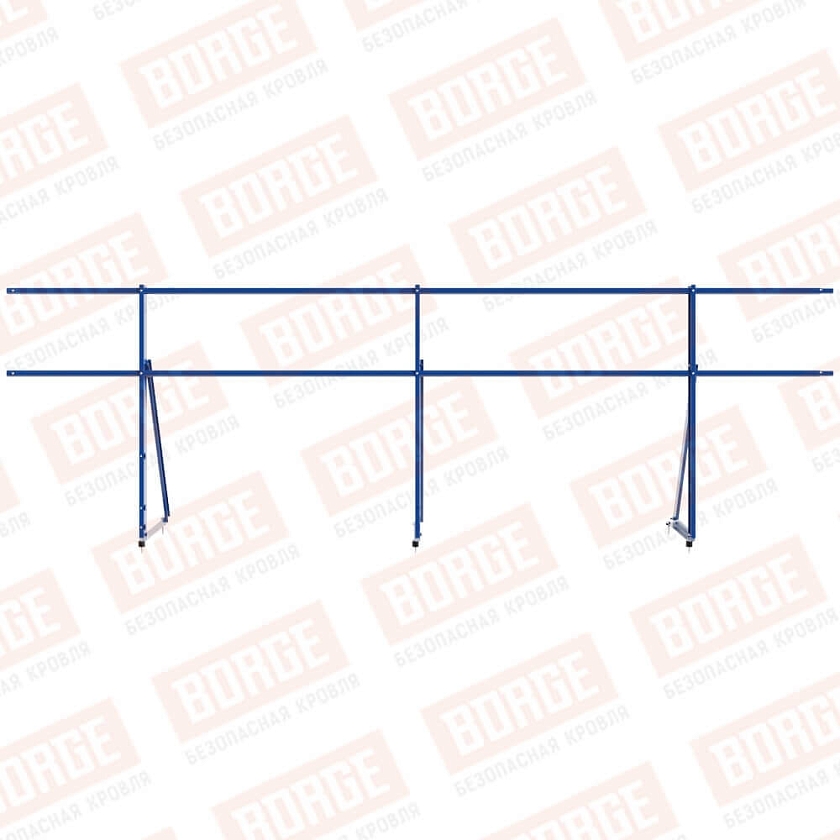 Ограждение кровельное Русский Рубеж H-90см, 3м, сигнально-синий (RAL 5005)