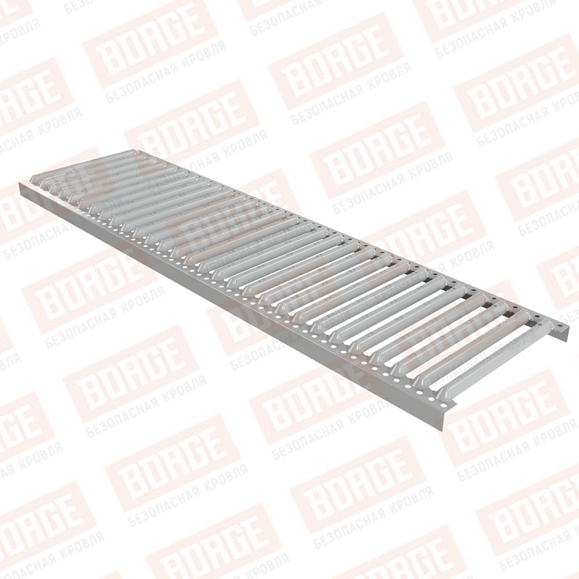 Платформа переходного мостика Русский Рубеж 1,25м, бело-алюминиевый (RAL 9006)