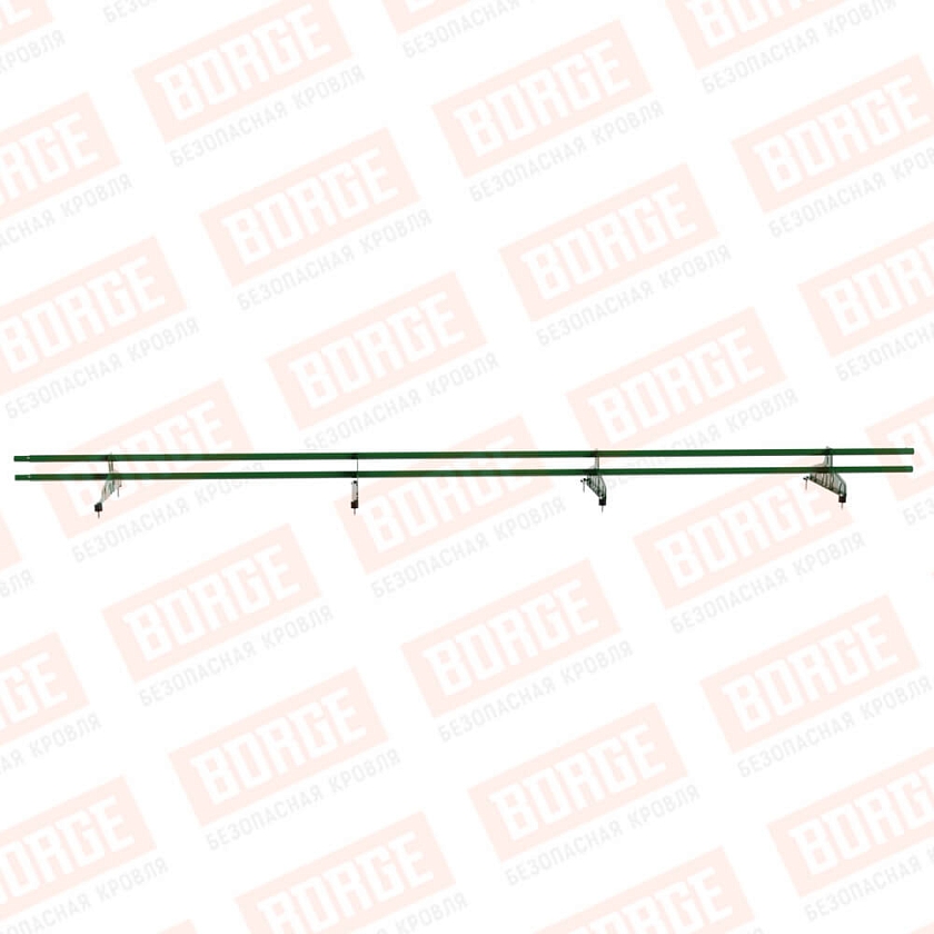 Снегозадержатель трубчатый Русский Рубеж D-25мм, 3м, 4 опоры, лиственно-зеленый (RAL 6002)