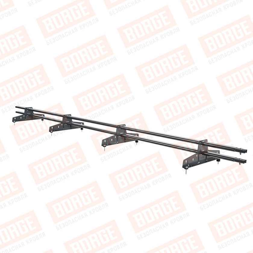 Снегозадержатель трубчатый BORGE 3м, 4 опоры, антрацитово-серый (RAL 7016)