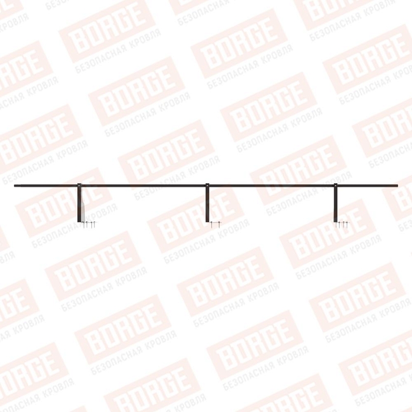 Ограждение плоских кровель NewLine Н-30, 3м, верхнее крепление, серо-коричневый (RR 32)