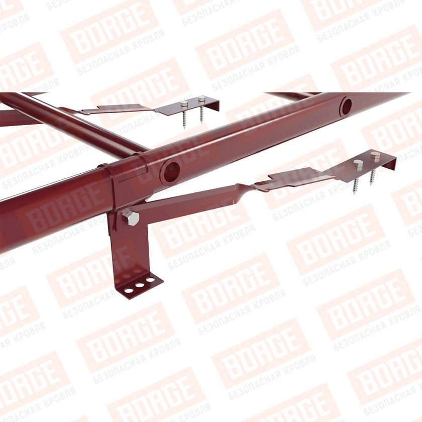 Комплект лестница кровельная BORGE 1,8м, для штучной черепицы, красное вино (RAL 3005)