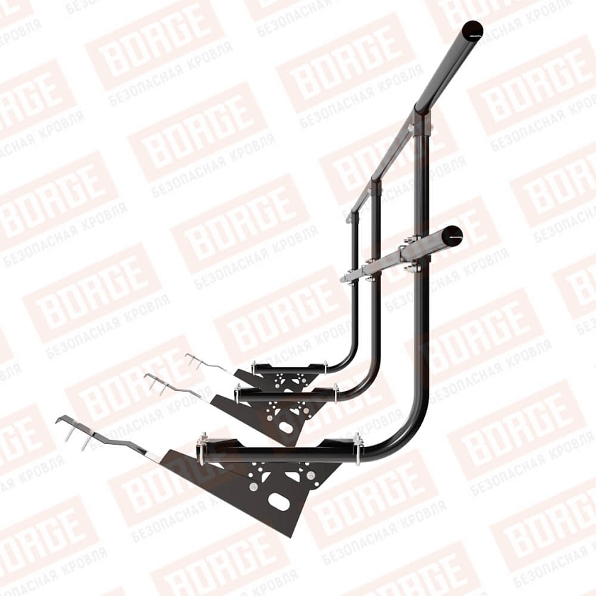 Ограждение кровельное BORGE H-90см, 3м, для черепичной кровли, чёрный (RAL 9005 matt)