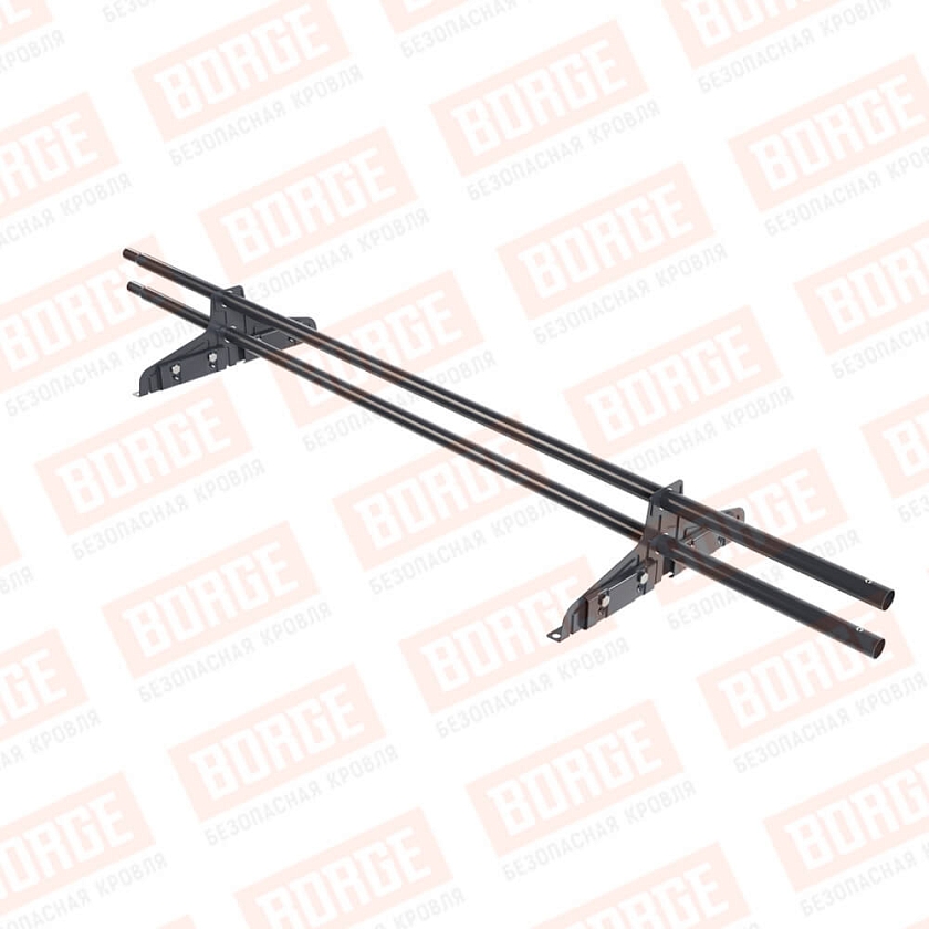 Снегозадержатель трубчатый Русский Рубеж D-25мм, 1,5м, 2 опоры, для фальц. кров., серый графит (RAL 7024)