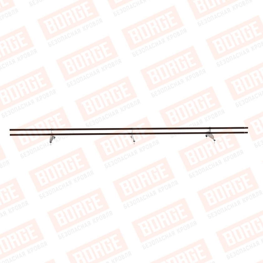 Снегозадержатель трубчатый NewLine 3м, D-25мм, 3 опоры, коричневый шоколад (RAL 8017)