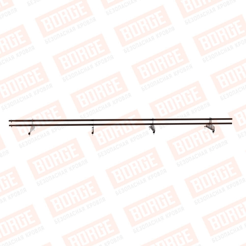 Снегозадержатель трубчатый Русский Рубеж 25х45мм, 3м, 4 опоры, окрашенный (NL-807)