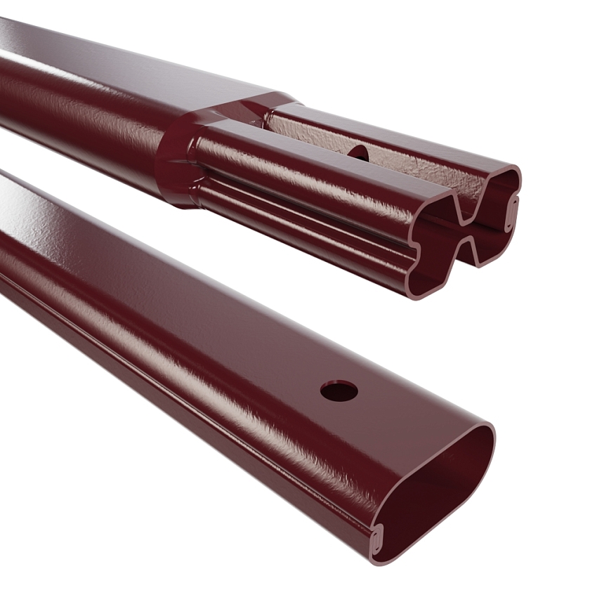 Труба снегозадержателя Русский Рубеж 45х25х3000, красное вино (RAL 3005)