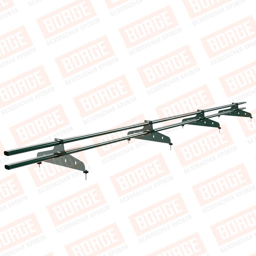 Снегозадержатель трубчатый NewLine 3м, 20х40мм, 4 опоры, зеленый мох (RAL 6005)