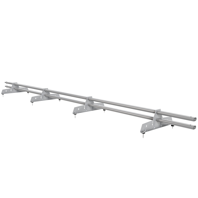 Снегозадержатель трубчатый Русский Рубеж 25х45мм, 3м, 4 опоры, сигнально-серый (RAL 7004)