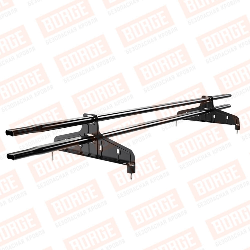 Снегозадержатель трубчатый Русский Рубеж 20х40мм, 1,5м, 2 опоры, чёрный (RAL 9005)