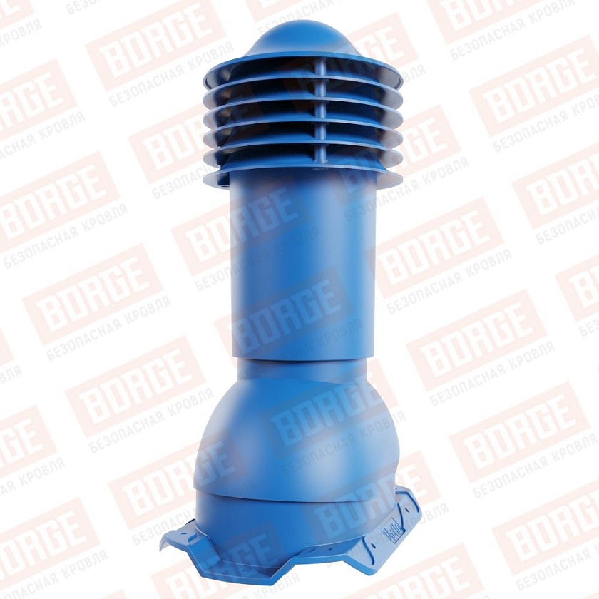 Труба вентиляционная Viotto, для профнастила С20, d-110мм, h-550мм, утепленная, сигнально-синий (RAL 5005)