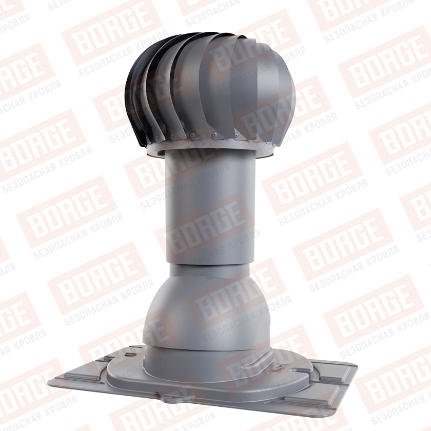 Роторная вентиляция Viotto с универсальным проходным элементом, d-110мм, h-550мм, утепленная, серый графит (RAL 7024)