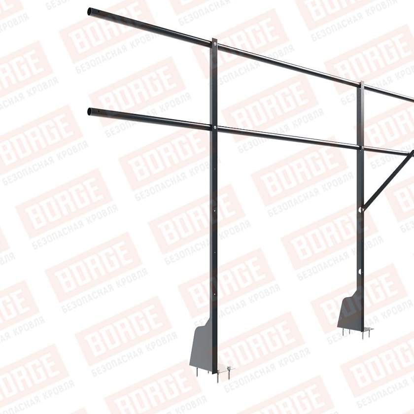 Ограждение плоских кровель NewLine Н-120, 3м, верхнее крепление, антрацитово-серый (RAL 7016)