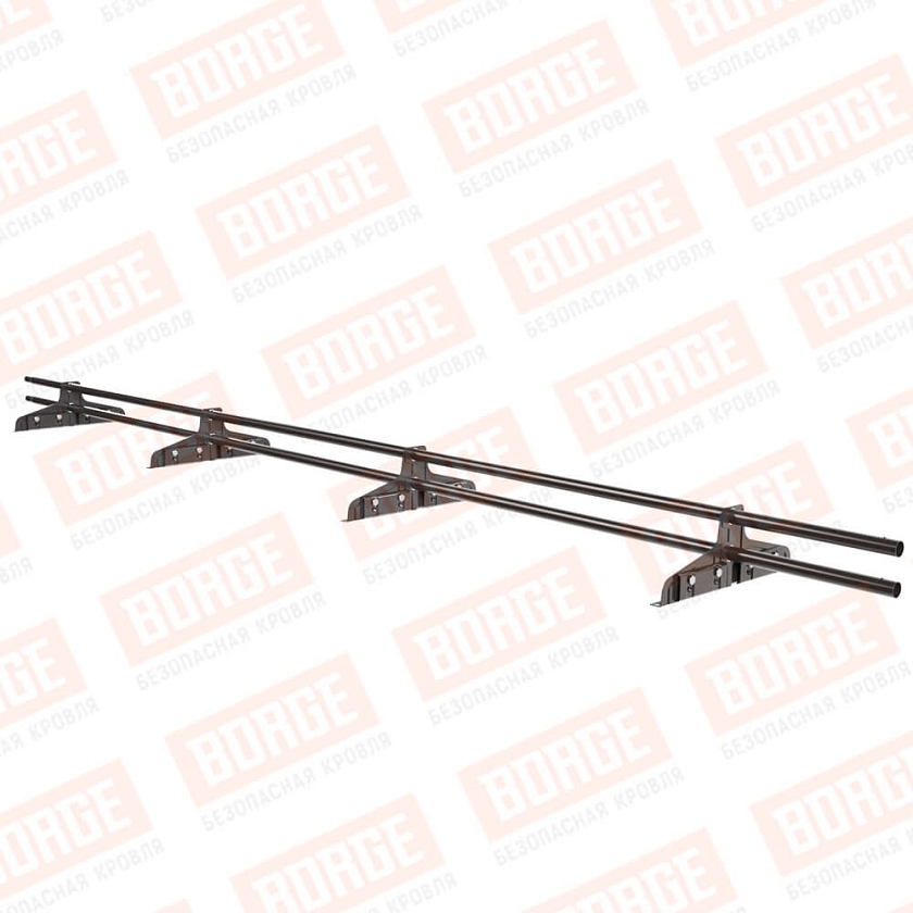 Снегозадержатель трубчатый Русский Рубеж D-25мм, 3м, 4 опоры, для фальц. кровли, окрашенный (NL-805)