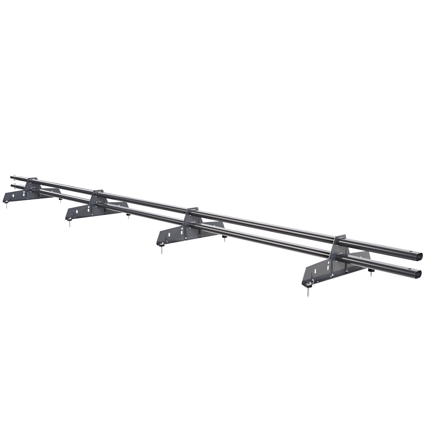 Снегозадержатель трубчатый Русский Рубеж 25х45мм, 3м, 4 опоры, серый графит (RAL 7024)