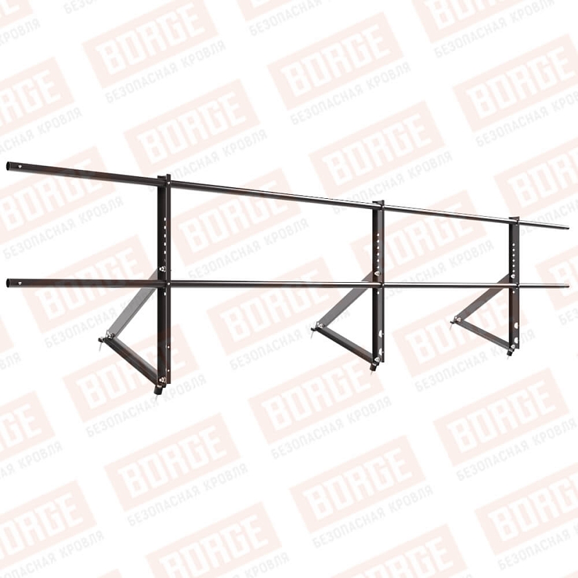 Ограждение кровельное Русский Рубеж H-60см, 3м, серо-коричневый (RR 32)