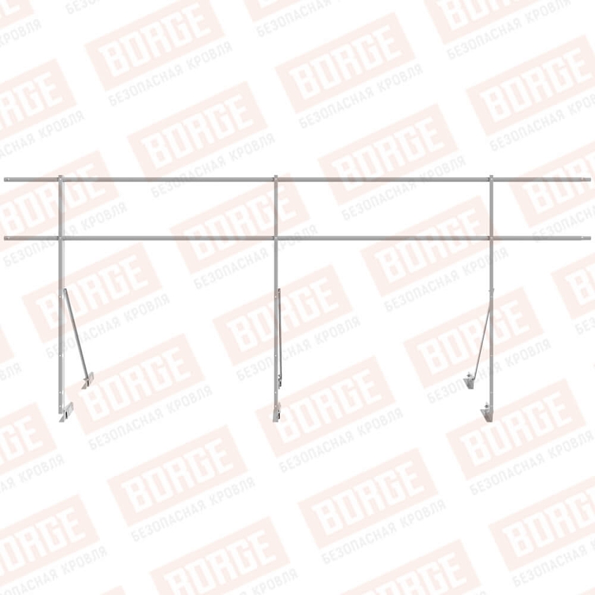 Ограждение декоративное NewLine H-120см, 3м, для фальцевой кровли, сигнально-серый (RAL 7004)
