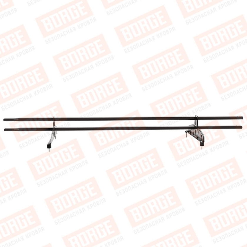 Снегозадержатель трубчатый Русский Рубеж 20х40мм, 1,5м, 2 опоры, серо-коричневый (RR 32)