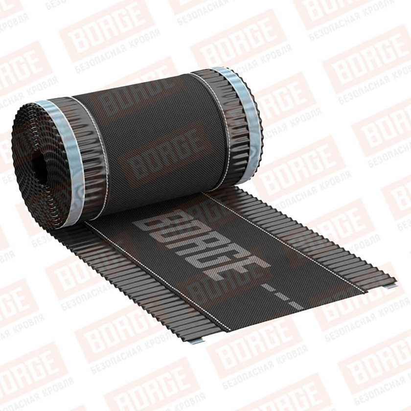 Лента коньковая BORGE 310мм*5м, чёрный (RAL 9005)