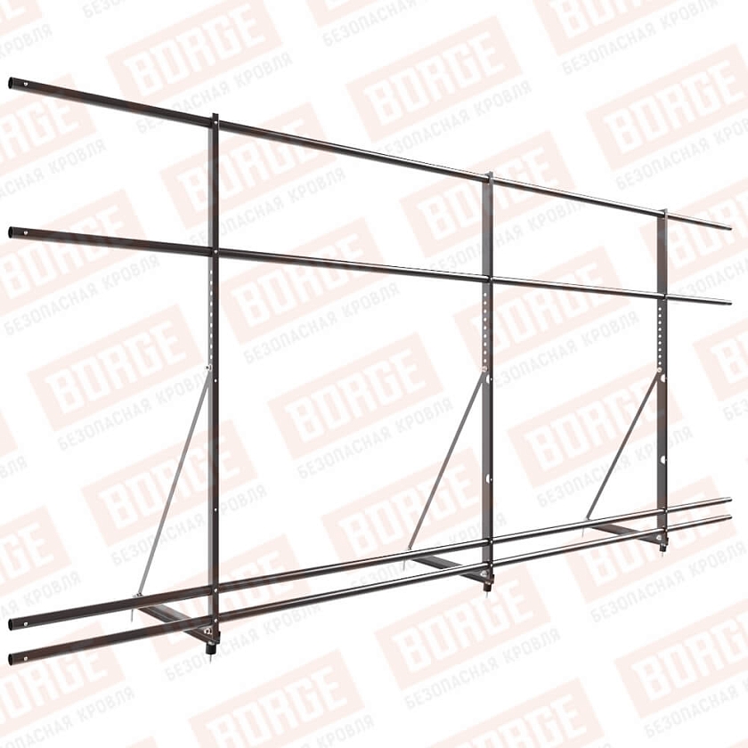 Ограждение декоративное NewLine H-120см, 3м, серо-коричневый (RR 32), с двумя доп. трубами
